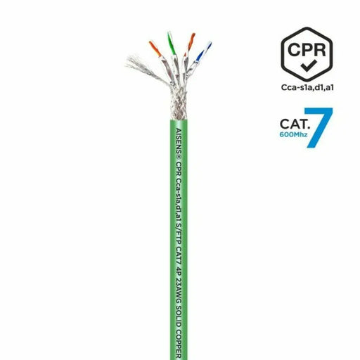 FTP категория 7 твърд мрежови кабел Aisens AWG23 Зелен 305 m