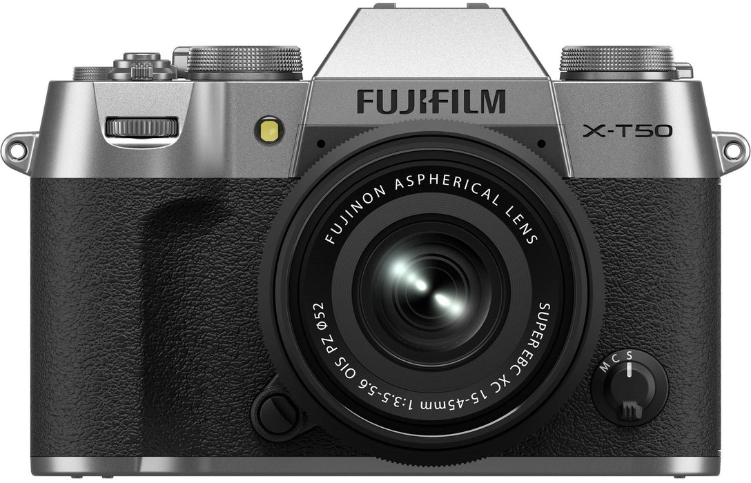 Безогледален фотоапарат Fujifilm - X-T50, XC 15-45 mm, Silver