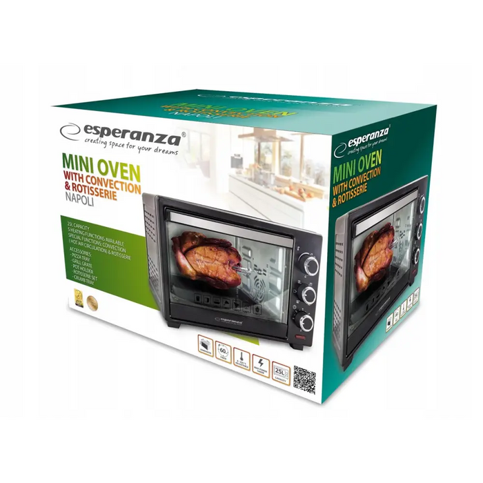 Фурна за печене Esperanza EKO006 25 L 1600 W