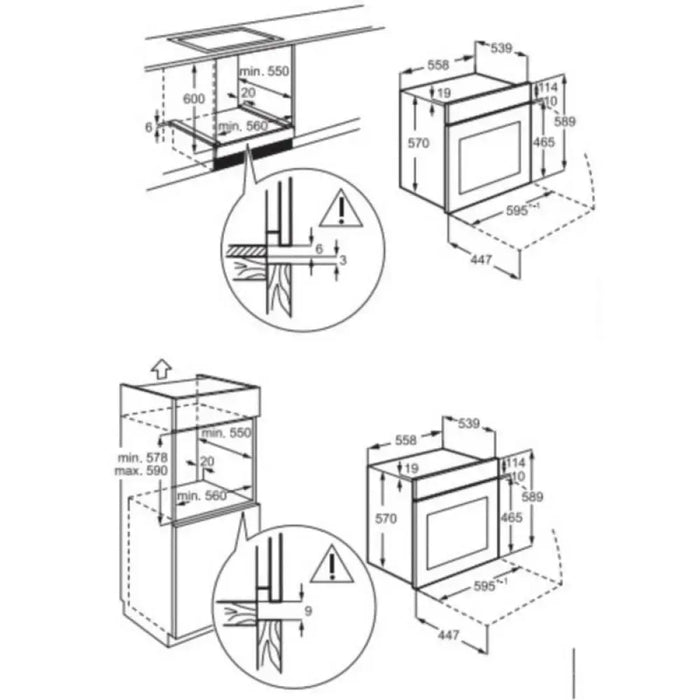 Фурна за вграждане Electrolux EOH3F00BX 65 А Водно