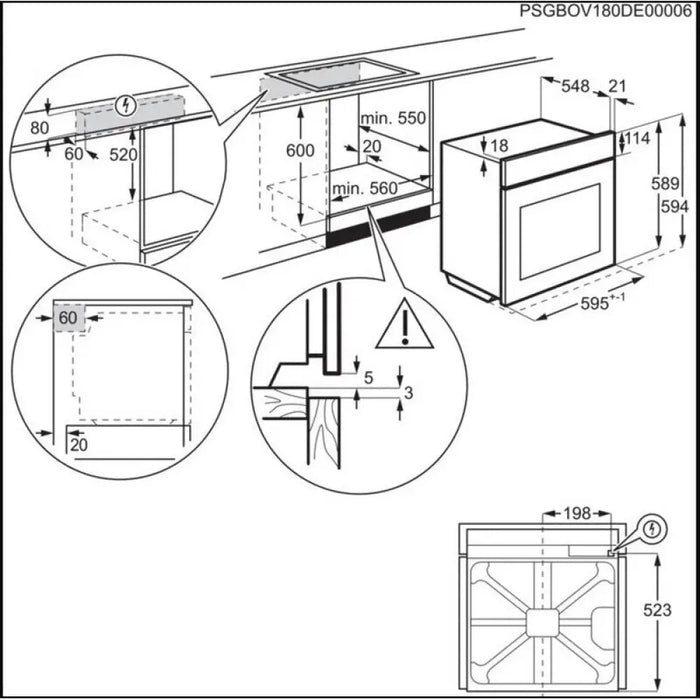 Фурна за вграждане Electrolux KOD3H70X(ST) 72 L Push бутони