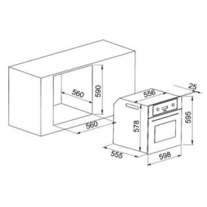 Фурна за вграждане Crown FCM 600A IX Механично 65 А