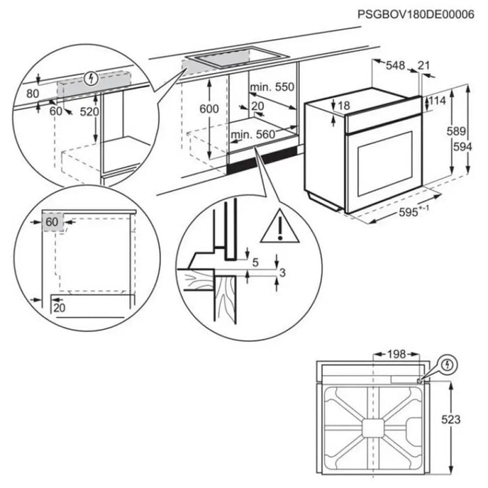 Фурна за вграждане AEG OA5CB31SM Push бутони 72 А