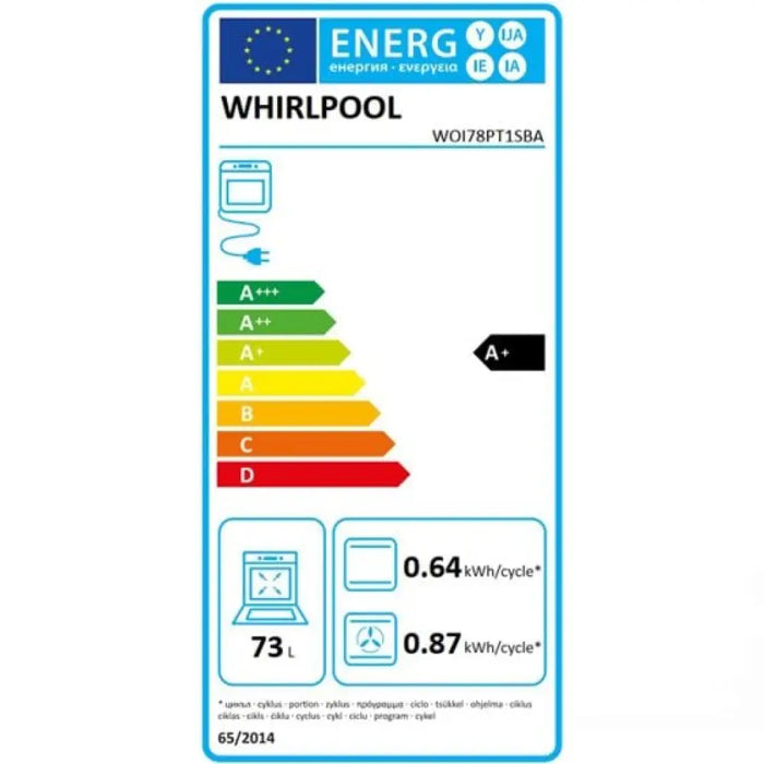 Фурна за вграждане WHIRLPOOL WOI78PT1SBA 73 л Пиролиза А +
