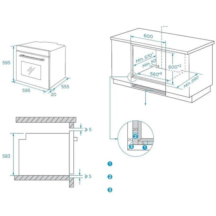 Фурна за вграждане Crown FCM 900 D BX Push бутони 70 А