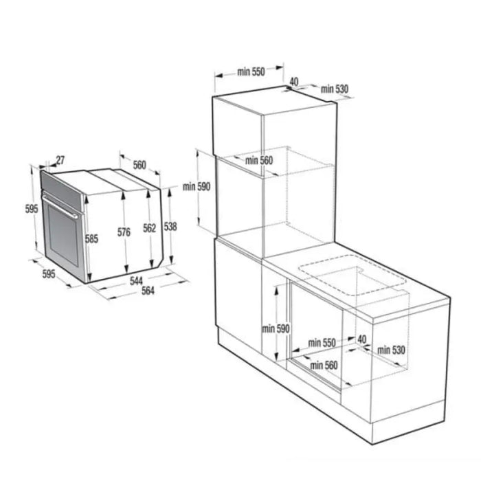 Фурна за вграждане GORENJE BP6138B 77 л Пиролиза AirFry+