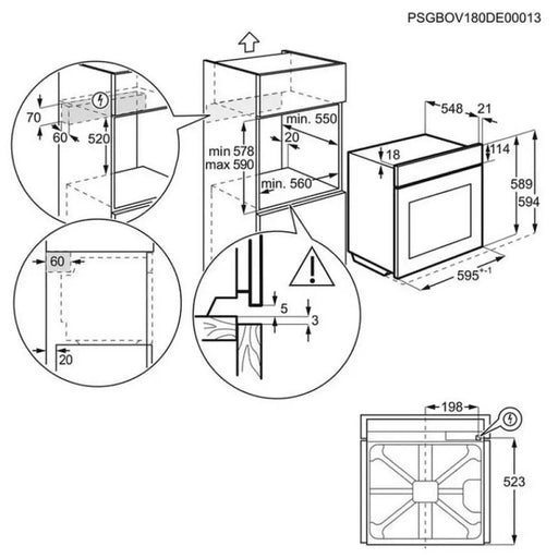 Фурна за вграждане AEG OA5CB31SM Push бутони 72 А