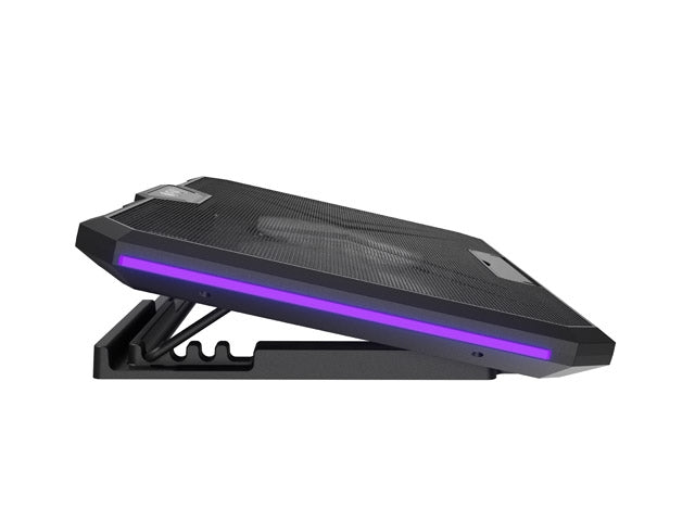 Охлаждаща подложка за лаптоп Fury Gunbai G3 14.1-17.3" с 2 вентилатора, RGB LED светлина, 2 USB порта