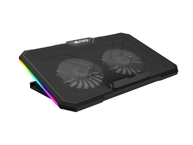 Охлаждаща подложка за лаптоп Fury Gunbai G3 14.1-17.3" с 2 вентилатора, RGB LED светлина, 2 USB порта