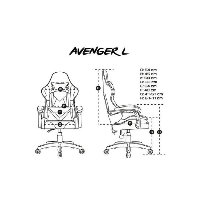 Игрален стол Fury Avenger L черно-бял