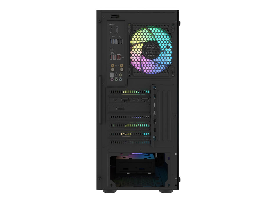 Кутия за компютър Fury, Shobo SH8 ARGB, Midi Tower, с прозорец, черна