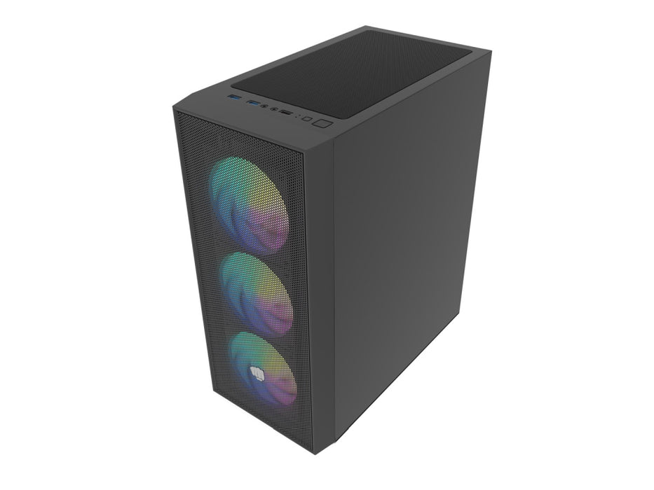 Кутия за компютър Fury, Shobo SH8 ARGB, Midi Tower, с прозорец, черна