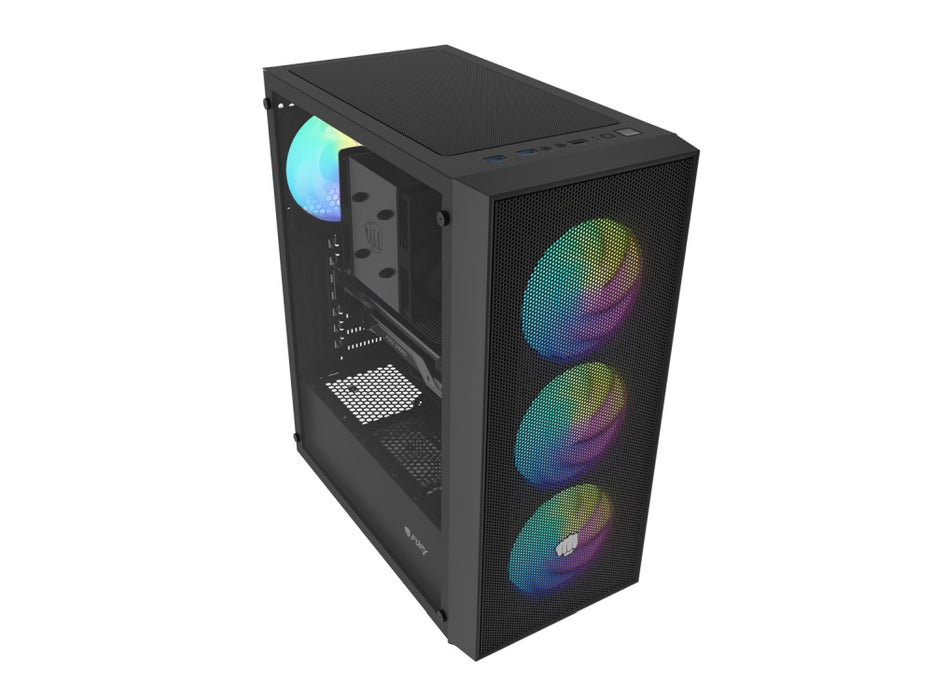 Кутия за компютър Fury, Shobo SH8 ARGB, Midi Tower, с прозорец, черна