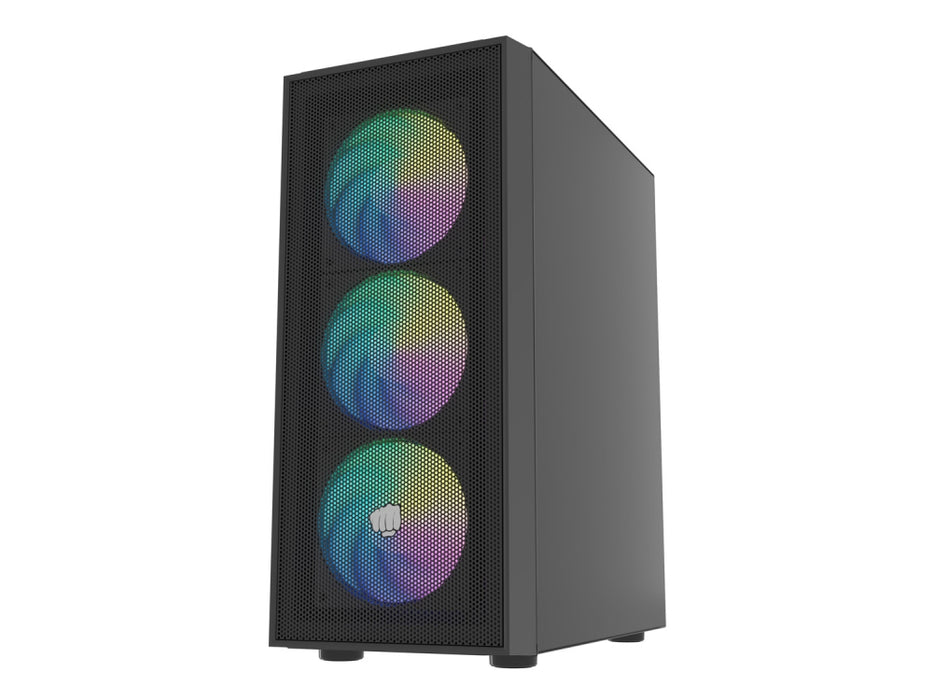 Кутия за компютър Fury, Shobo SH8 ARGB, Midi Tower, с прозорец, черна
