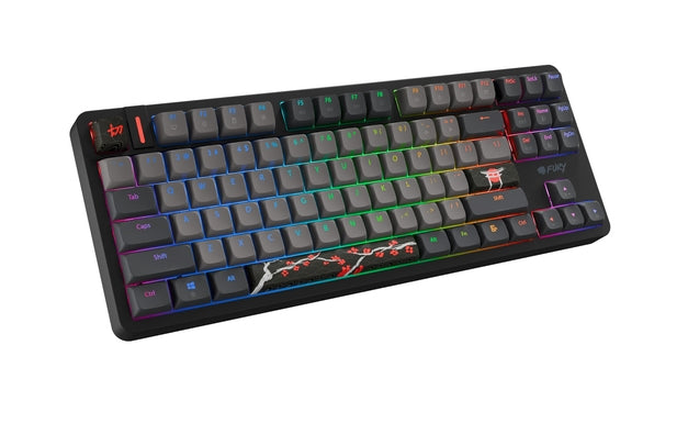 Геймърска клавиатура Fury Kanabo K6, US layout, магнитна подсветка, механична, черно-сива