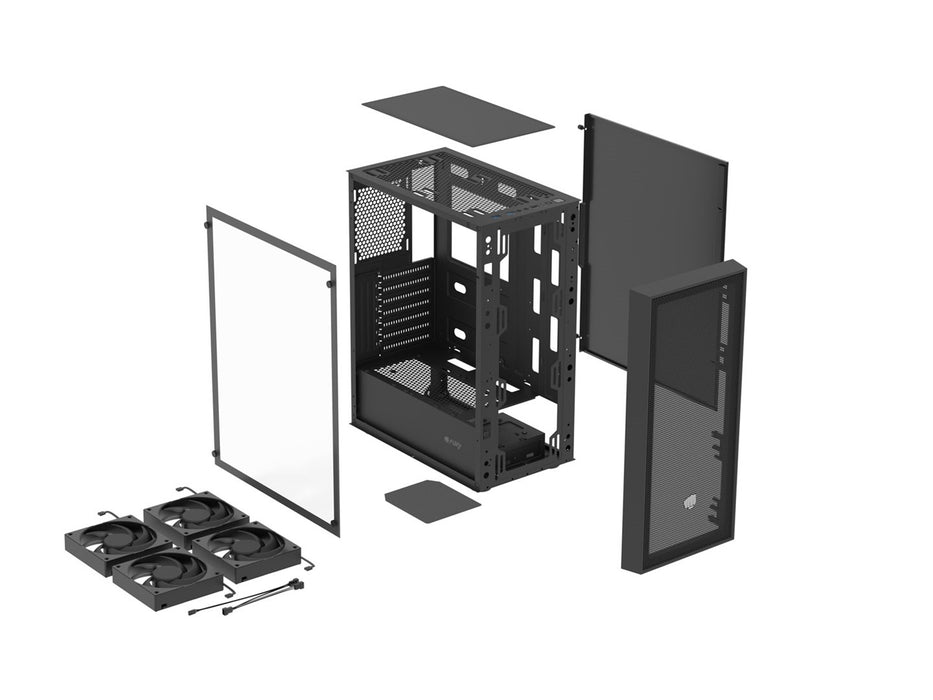 Кутия FURY SHOBO SH8F MIDI TOWER с прозорец, черна