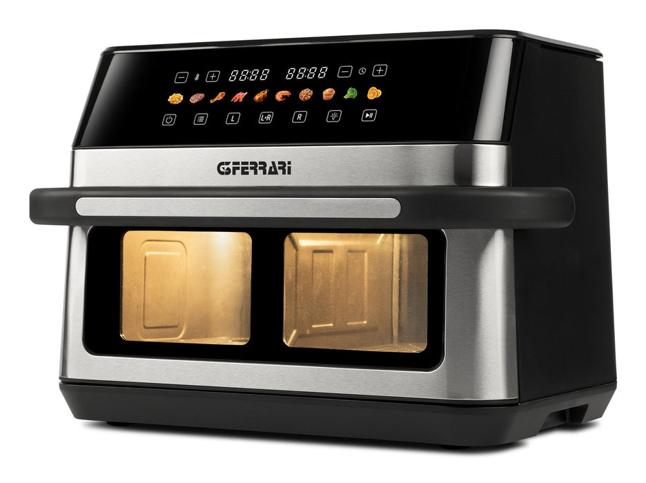 G3 Ferrari G10223 фритюрник Двоен 12 л Самостоятелен 2200 W Фритюрник с горещ въздух Черен, Неръждаема стомана