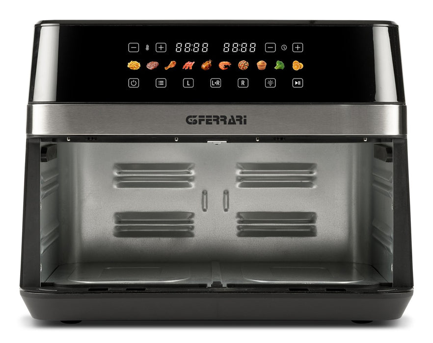G3 Ferrari G10223 фритюрник Двоен 12 л Самостоятелен 2200 W Фритюрник с горещ въздух Черен, Неръждаема стомана
