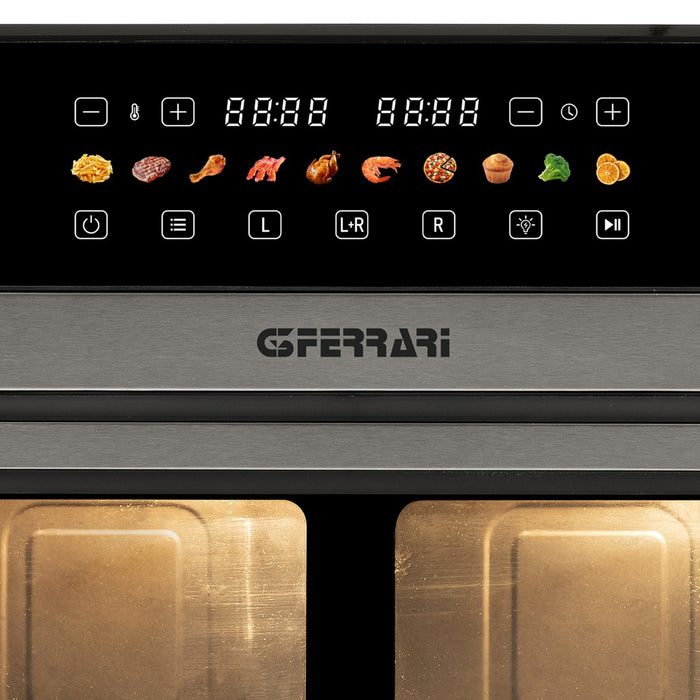 G3 Ferrari G10223 фритюрник Двоен 12 л Самостоятелен 2200 W Фритюрник с горещ въздух Черен, Неръждаема стомана