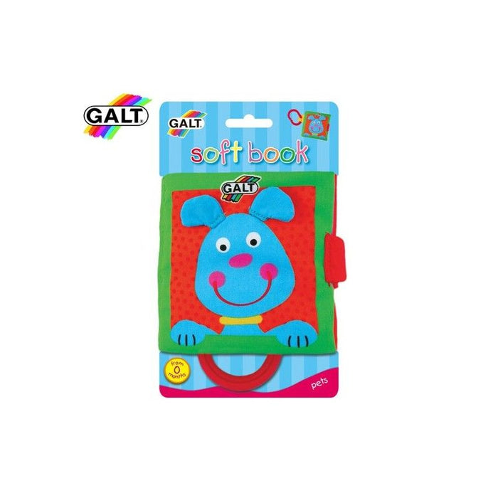 Бебешка играчка Galt - Мека книжка с дръжка, домашни животни
