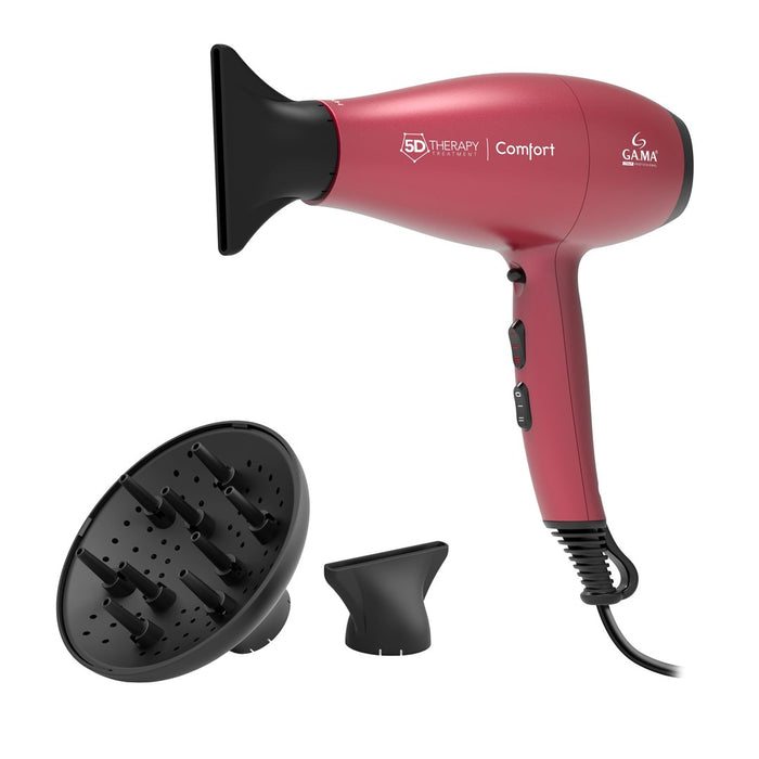 GA.MA 5D Therapy Comfort Халогенен сешоар 2200 W Червен
