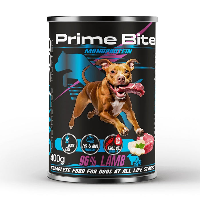 PRIME BITE Монопротеин Агнешко с магданоз - мокра храна за кучета - 400 г