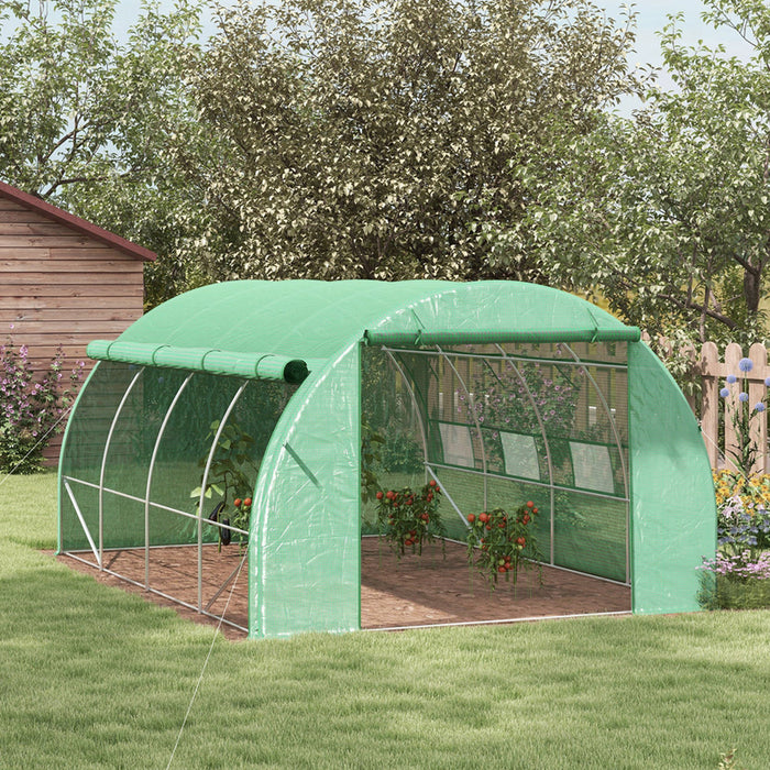GREENHOUSE 400Х250Х200CM 1 DOOR, 2SIDE HOLES GARDEN STAR HD-11425