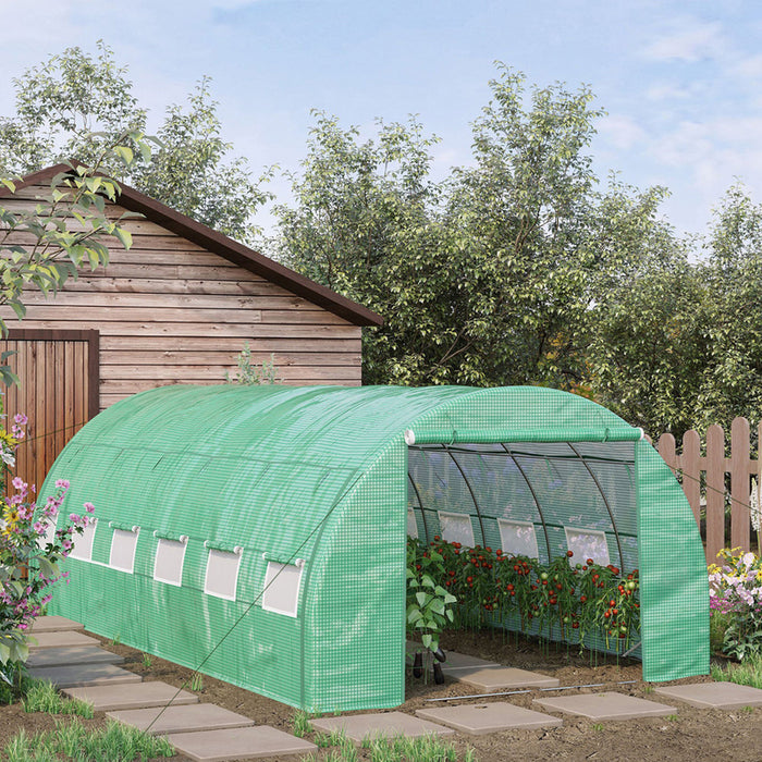 GREENHOUSE 600Х3000Х200CM 1 DOOR, 2SIDE HOLES GARDEN STAR HD-11426