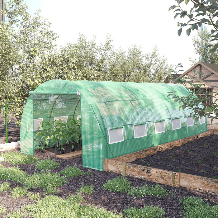 GREENHOUSE 600Х3000Х200CM 1 DOOR, 2SIDE HOLES GARDEN STAR HD-11426
