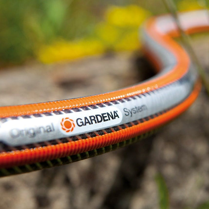 Градински маркуч Gardena - Comfort High Flex, 3/4", 50 m, 19 mm, черно-оранжев