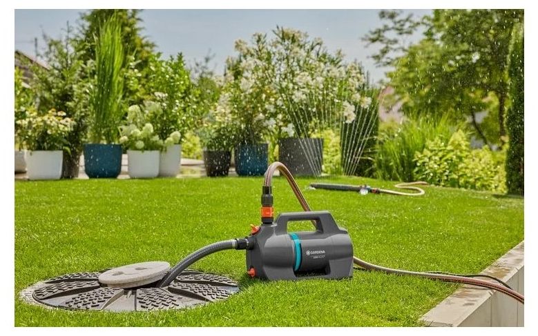 Градинска помпа Gardena - 5200 Silent set 09085-20, 600 W, 5300 l/h, с маркучи