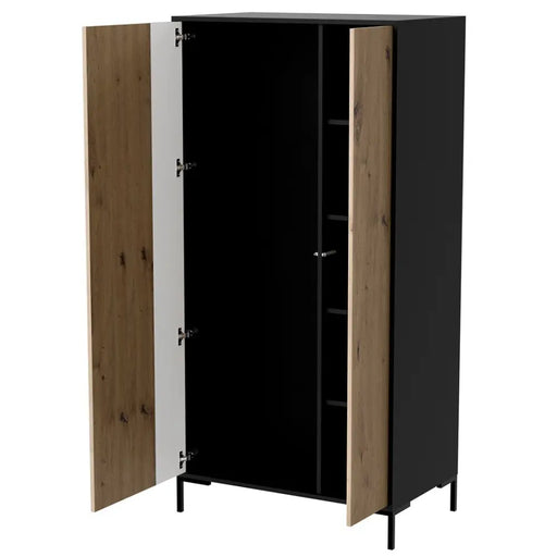Гардероб Cama MERCI 90 x 55 x 184 см черно/дъб artisan