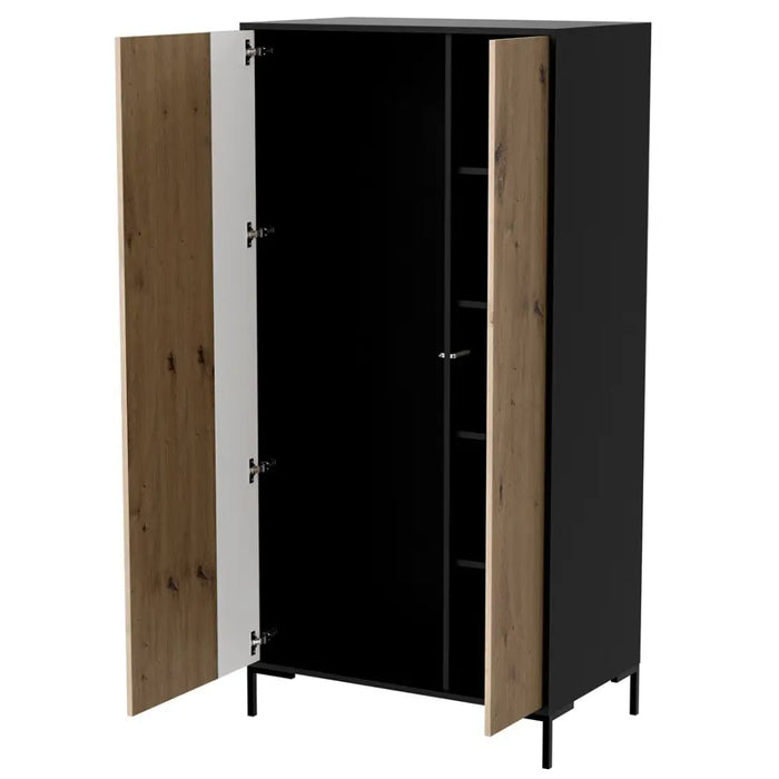 Гардероб Cama MERCI 90 x 55 x 184 см черно/дъб artisan