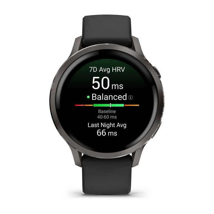 Garmin Venu 4 3.05 см (1.2") AMOLED 41 мм Цифров 390 x 390 пиксела Сензорен екран Черен Wi-Fi GPS (сателит)