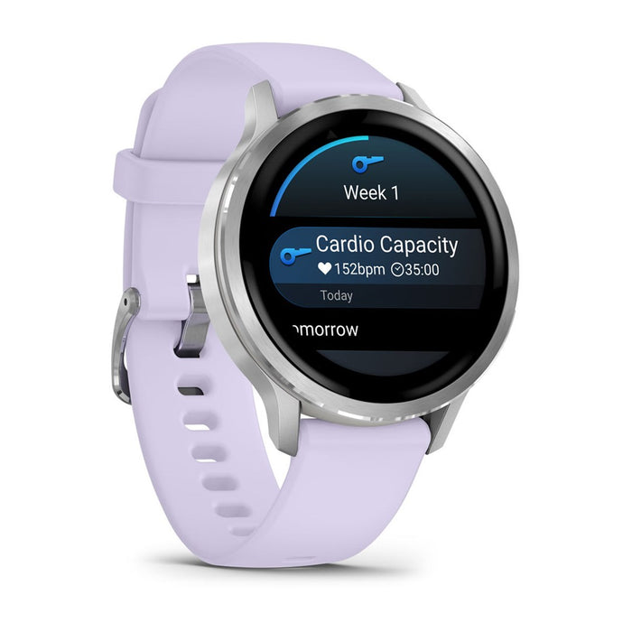 Garmin Venu 4 3.05 см (1.2") AMOLED 41 мм Цифров 390 x 390 пиксела Сензорен екран Сребрист Wi-Fi GPS (сателит)