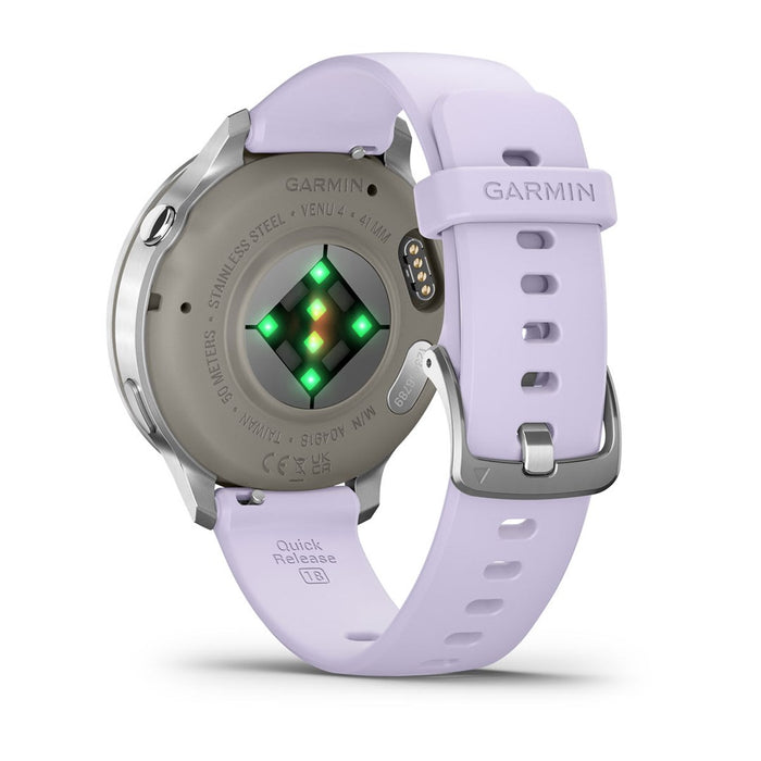 Garmin Venu 4 3.05 см (1.2") AMOLED 41 мм Цифров 390 x 390 пиксела Сензорен екран Сребрист Wi-Fi GPS (сателит)