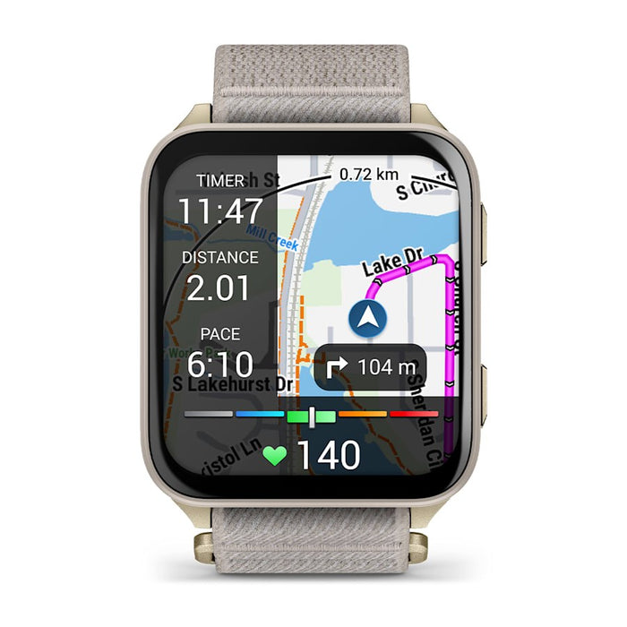 Garmin Venu X1 5.08 см (2") AMOLED Цифров 448 x 486 пиксела Сензорен екран Златен, Титаниев Wi-Fi GPS (сателит)