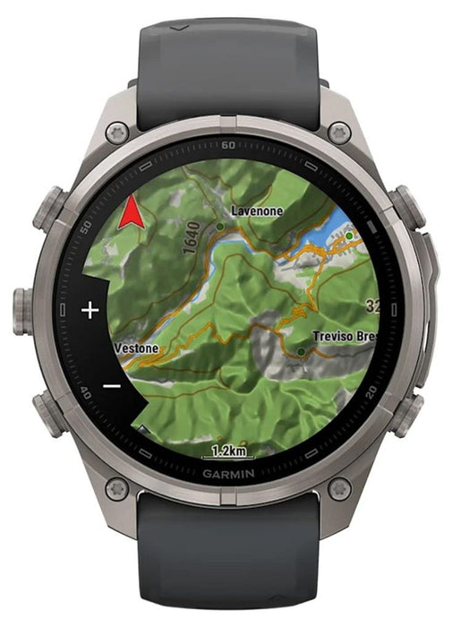 Garmin fēnix 9 Pro – inReach, 47 мм Titanium с graphite/black силиконова каишка