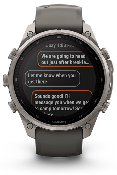 Garmin fēnix 9 Pro – inReach, Solar, 47 мм Titanium с pebble gray/silver gray силиконова каишка