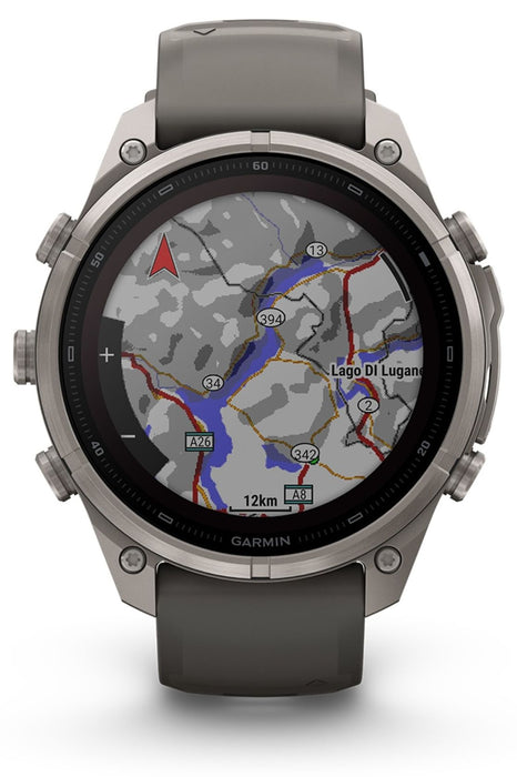 Garmin fēnix 9 Pro – inReach, Solar, 47 мм Titanium с pebble gray/silver gray силиконова каишка