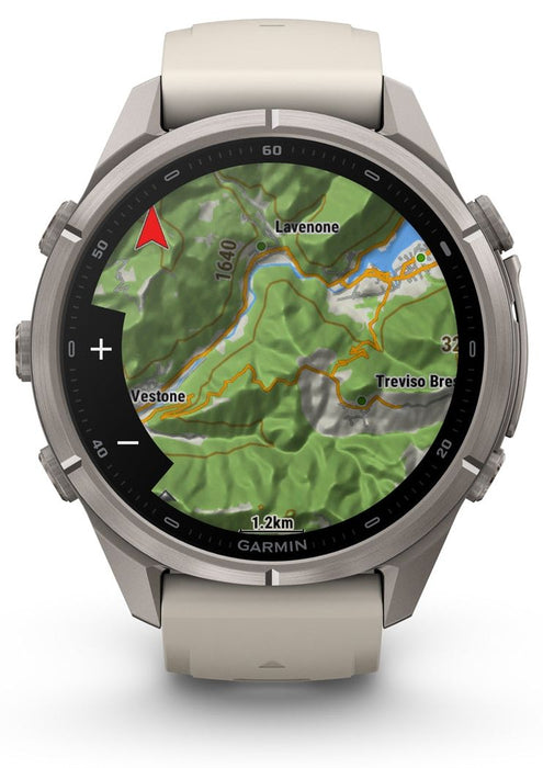 Garmin fēnix 9 Pro – 43 мм Titanium с fog gray/dark sandstone силиконова каишка