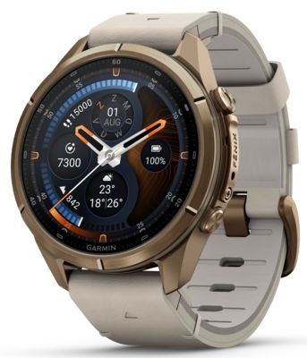 Смарт часовник Garmin - Fenix 9 Pro, inReach, 43mm, 1.3'', Titanium, Autumn Gold/Leather Band