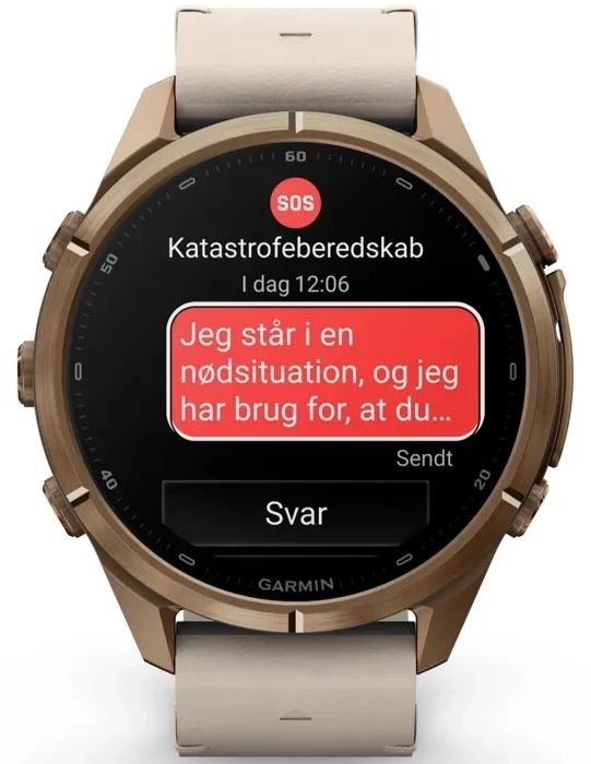 Смарт часовник Garmin - Fenix 9 Pro, inReach, 43mm, 1.3'', Titanium, Autumn Gold/Leather Band