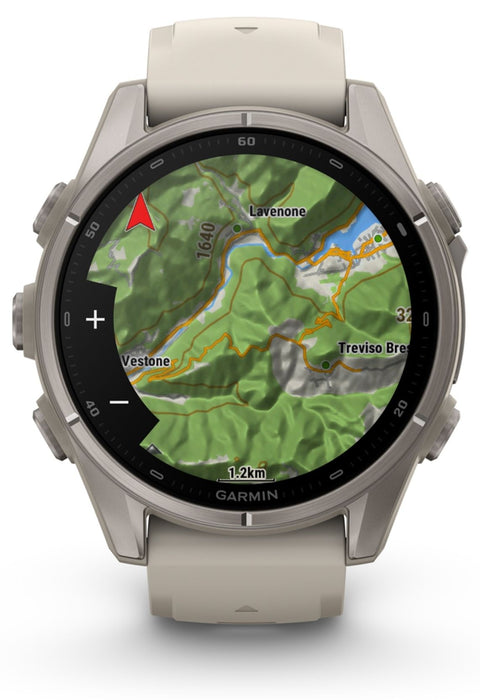 Garmin fēnix 9 – 43 мм Titanium с French gray силиконова каишка