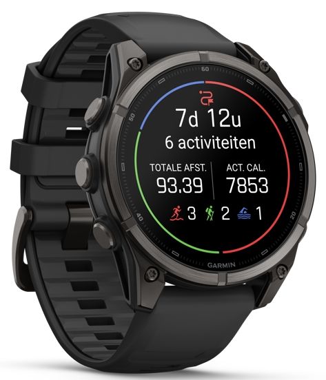 Garmin fēnix 9 – 47 мм Carbon gray DLC titanium с black силиконова каишка