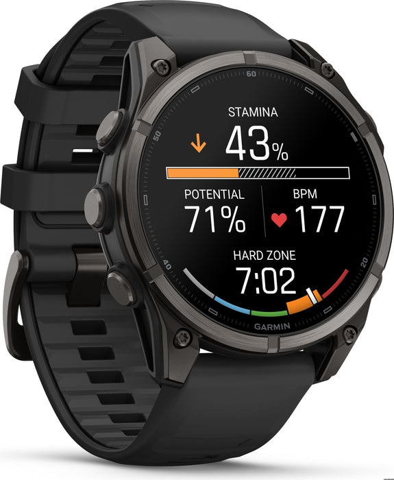 Garmin fēnix 9 – 47 мм Carbon gray DLC titanium с black силиконова каишка