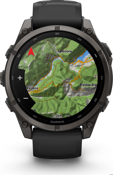 Garmin fēnix 9 – 47 мм Carbon gray DLC titanium с black силиконова каишка