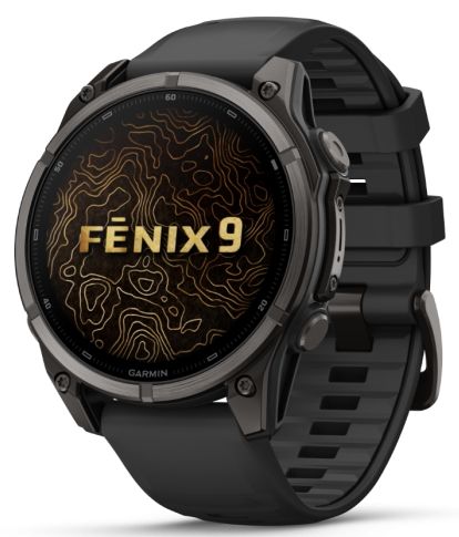 Garmin fēnix 9 – 47 мм Carbon gray DLC titanium с black силиконова каишка