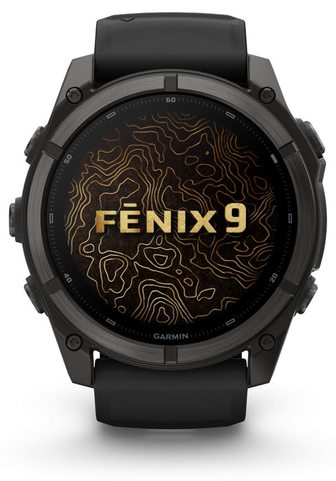 Garmin fēnix 9 – 51 мм Carbon gray DLC titanium с black силиконова каишка