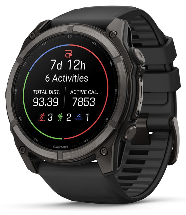Garmin fēnix 9 – 51 мм Carbon gray DLC titanium с black силиконова каишка